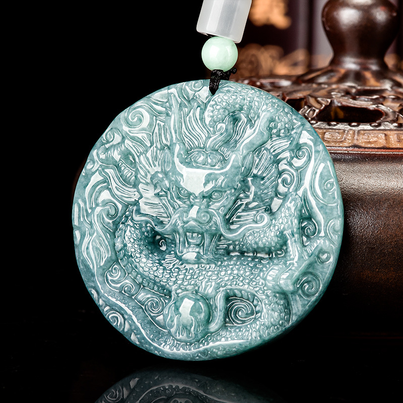 Woman Accessory - Burmese Jadeite Dragon Pendant Necklace Gifts