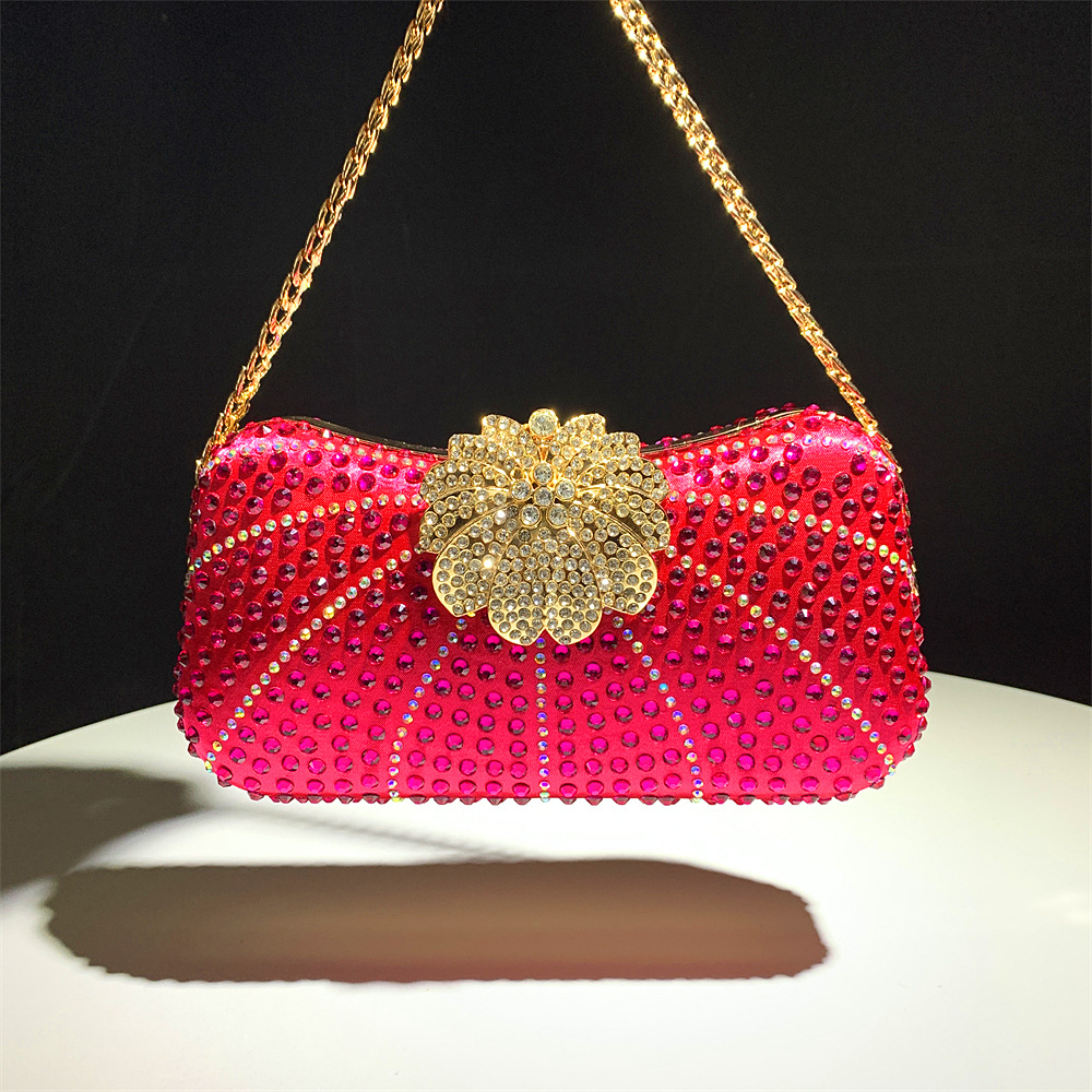 Wallet Chain Bag - Shiny Rhinestone Evening Dress Wallet Crystal