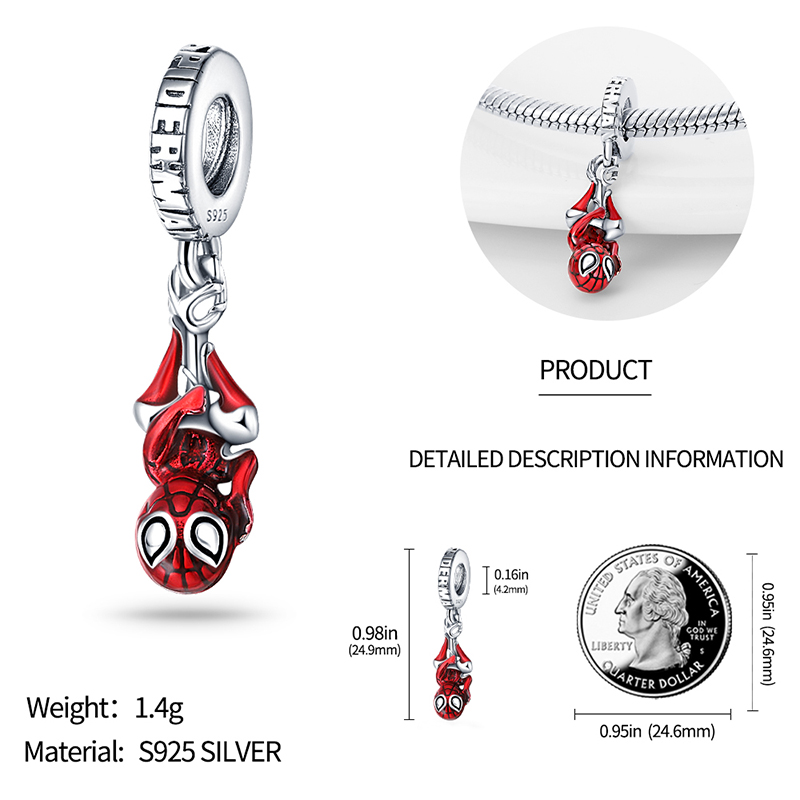 Women Accessories Pandora - NEW in movie Spider-man Charm Beads
