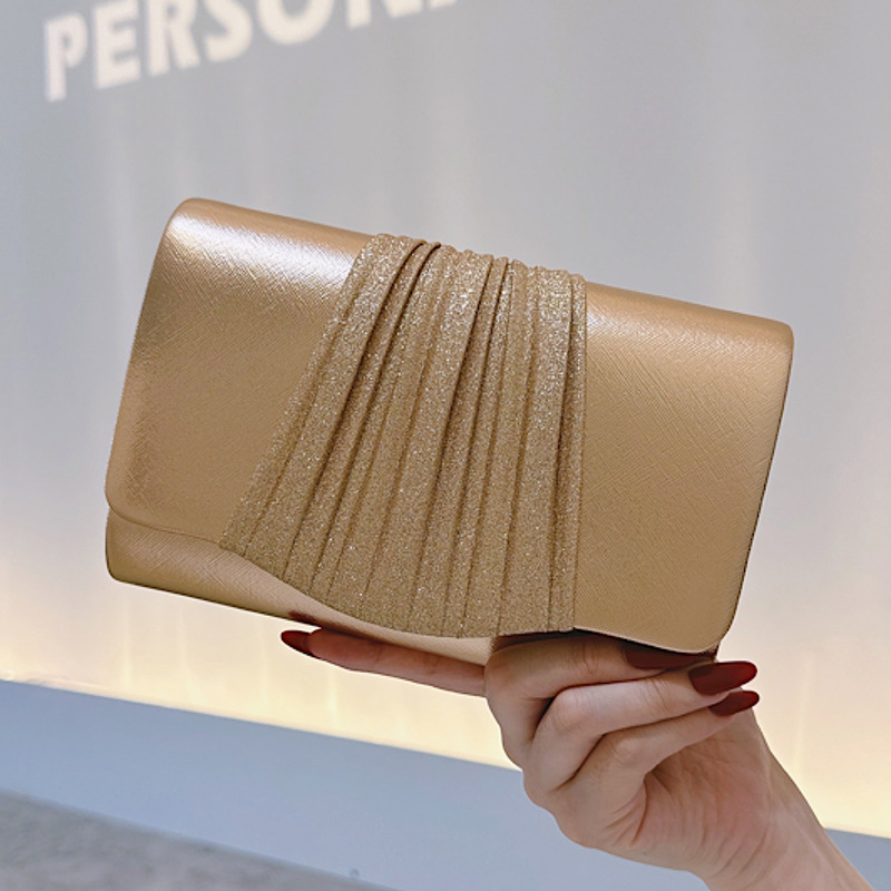 Wallet Chain Bag - Golden Small Evening Clutch Bag for