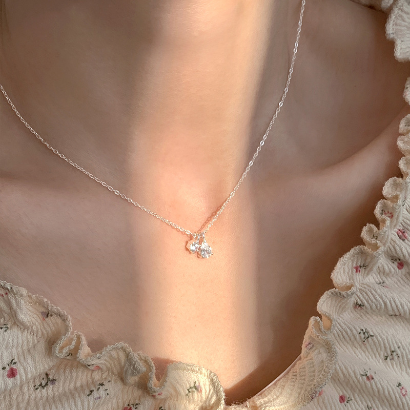 Mini Shiny Delicate 925 Sterli - Charm Necklace Dainty ulasan dan harga