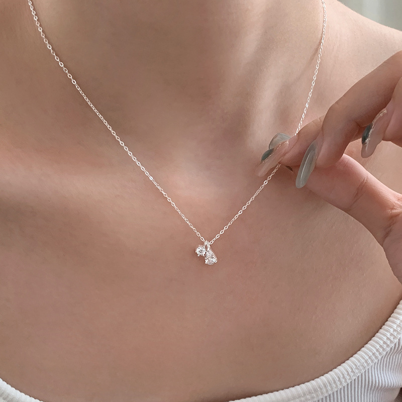 Mini Shiny Delicate 925 Sterli - Charm Necklace Dainty ulasan dan harga