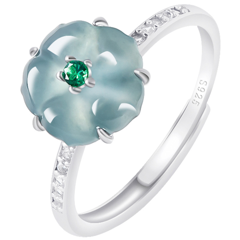 Blue Burmese Jadeite Flower Ri - Woman Accessory ulasan dan harga