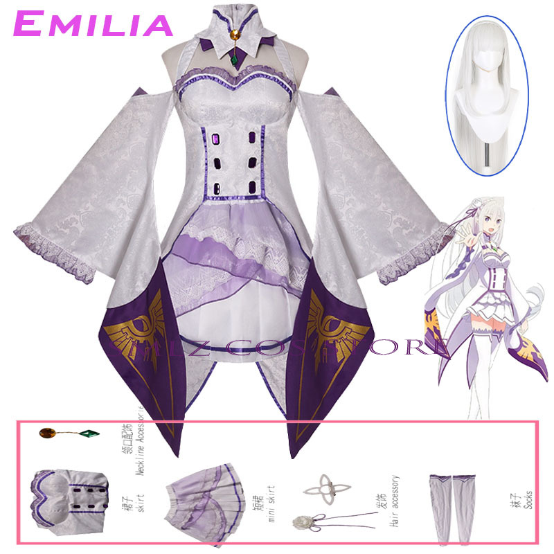 Emilia Cosplay Anime Re Zero K - Women'S Anime Accessories ulasan dan harga