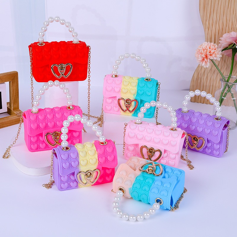 Silicone Love Bubble Jelly Bag - Wallet Chain Bag ulasan dan harga
