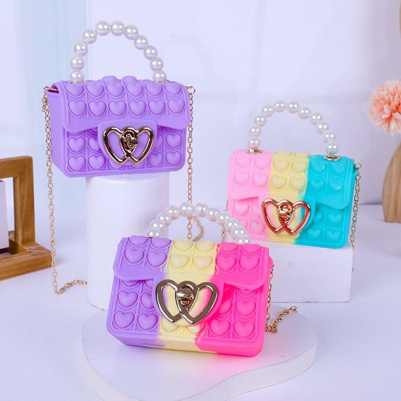 Silicone Love Bubble Jelly Bag - Wallet Chain Bag ulasan dan harga