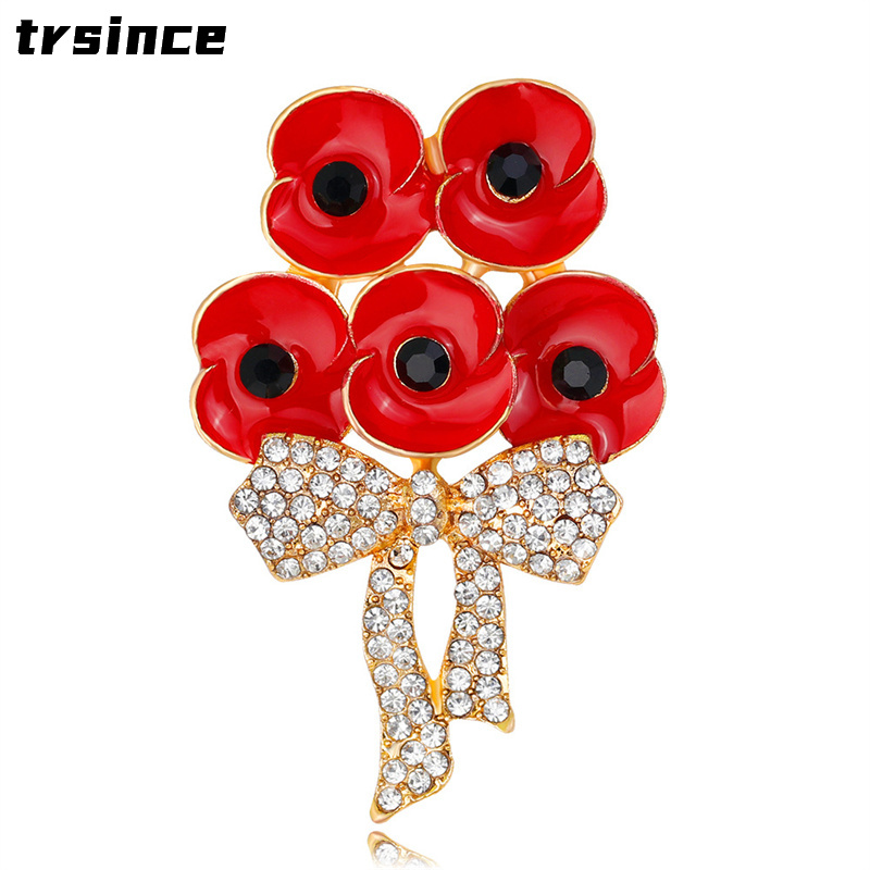 Zinc Alloy Poppy Brooch UK Pri - Women'S Accessories Uk ulasan dan harga