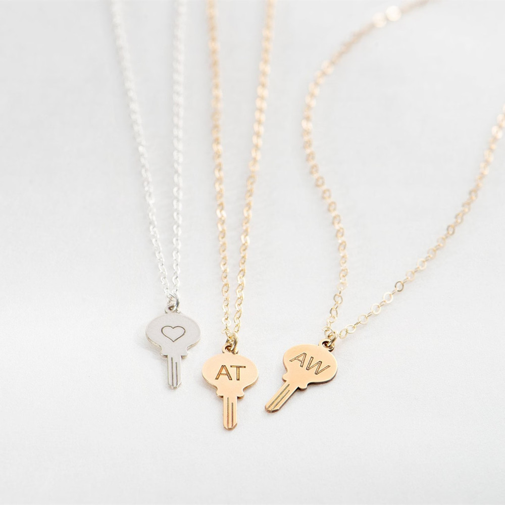 Custom Dainty Key Necklace Sta - Charm Necklace Dainty ulasan dan harga