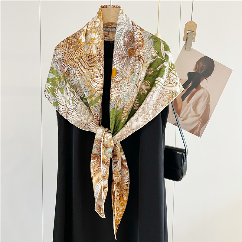 Satin Silk Scarf 110cm Brand M - Accessories Brand For Women ulasan dan harga