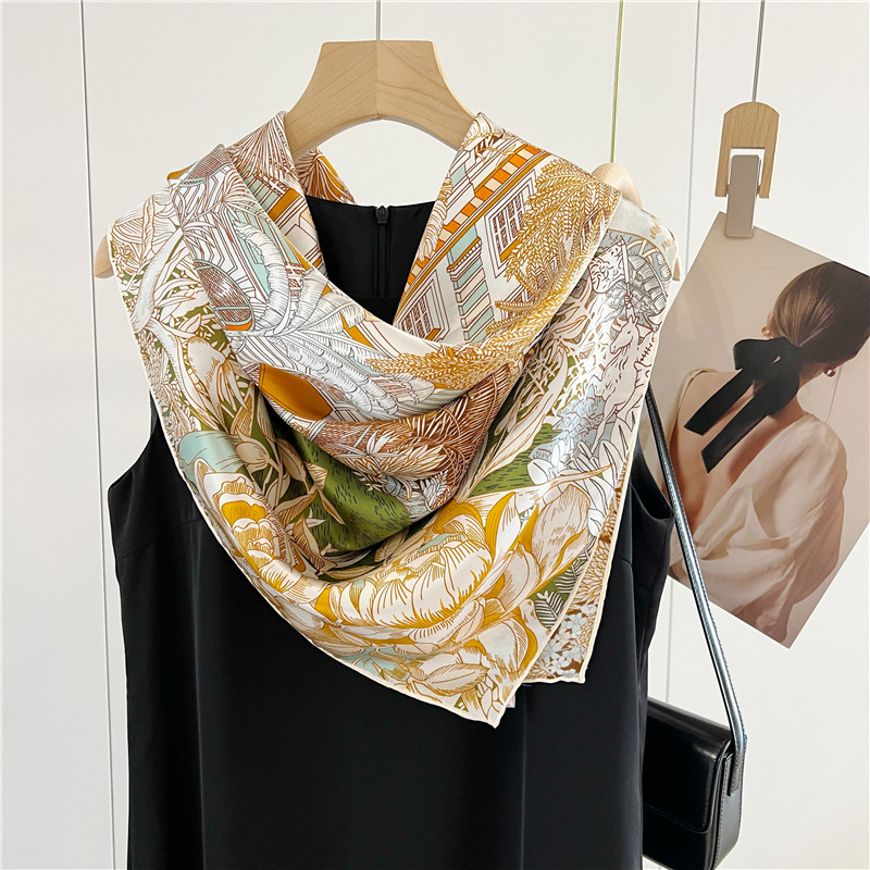 Satin Silk Scarf 110cm Brand M - Accessories Brand For Women ulasan dan harga