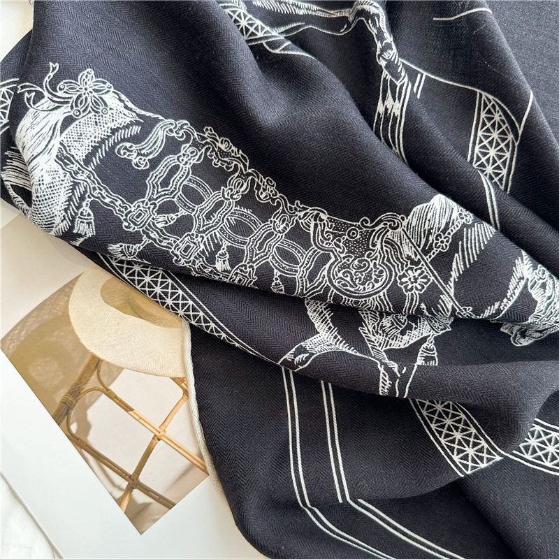 Black Horse Wool Silk Blend Sc - Accessories Brand For Women ulasan dan harga