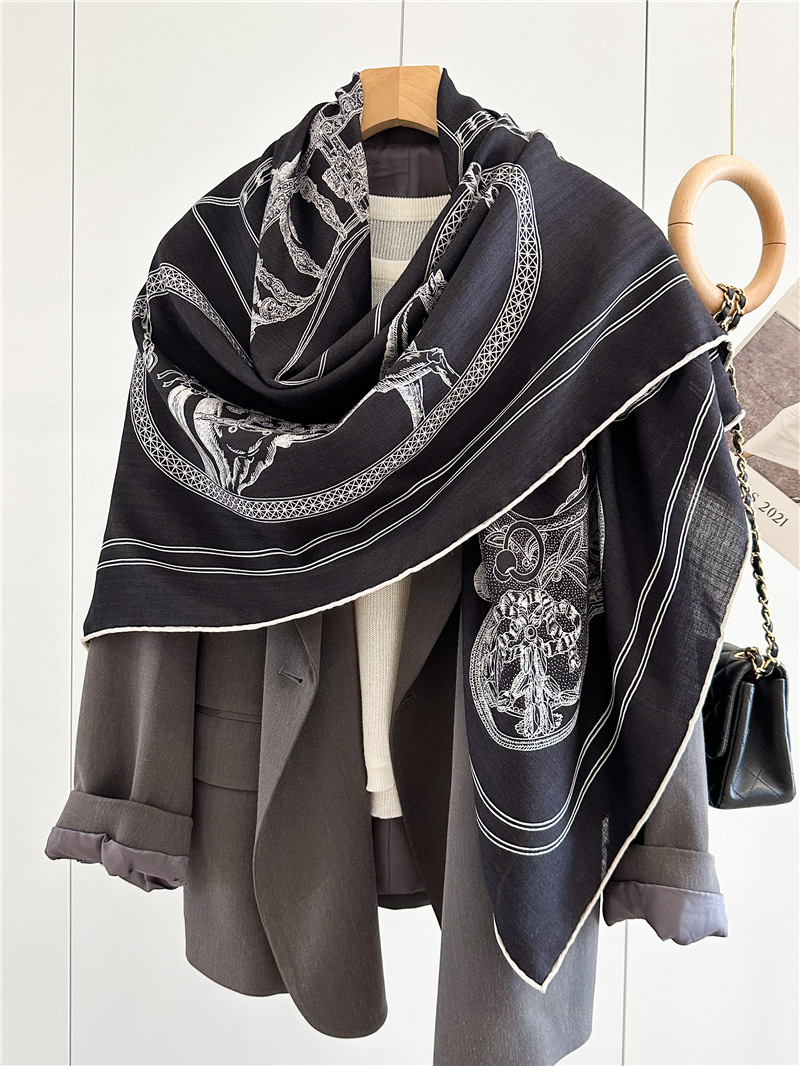 Black Horse Wool Silk Blend Sc - Accessories Brand For Women ulasan dan harga