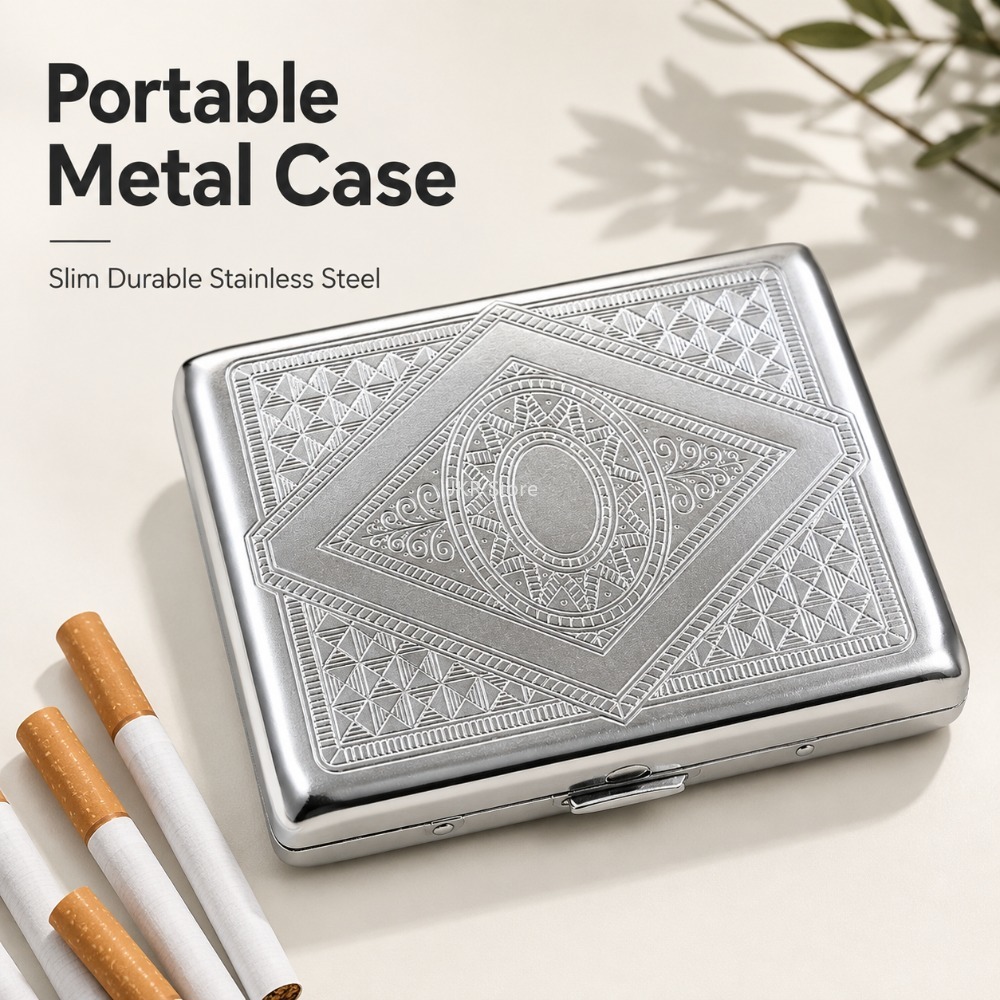 Stainless Steel Cigarette Box  - Woman Accessory ulasan dan harga