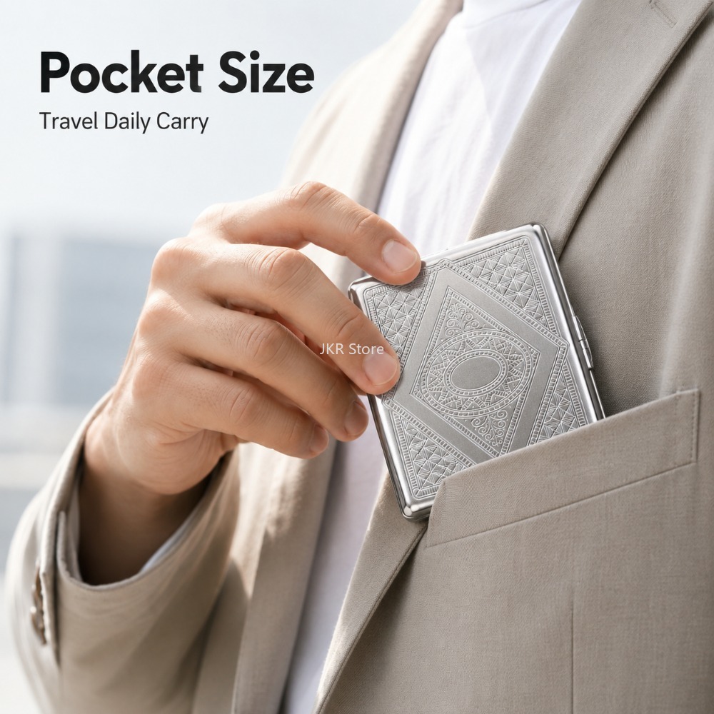 Stainless Steel Cigarette Box  - Woman Accessory ulasan dan harga