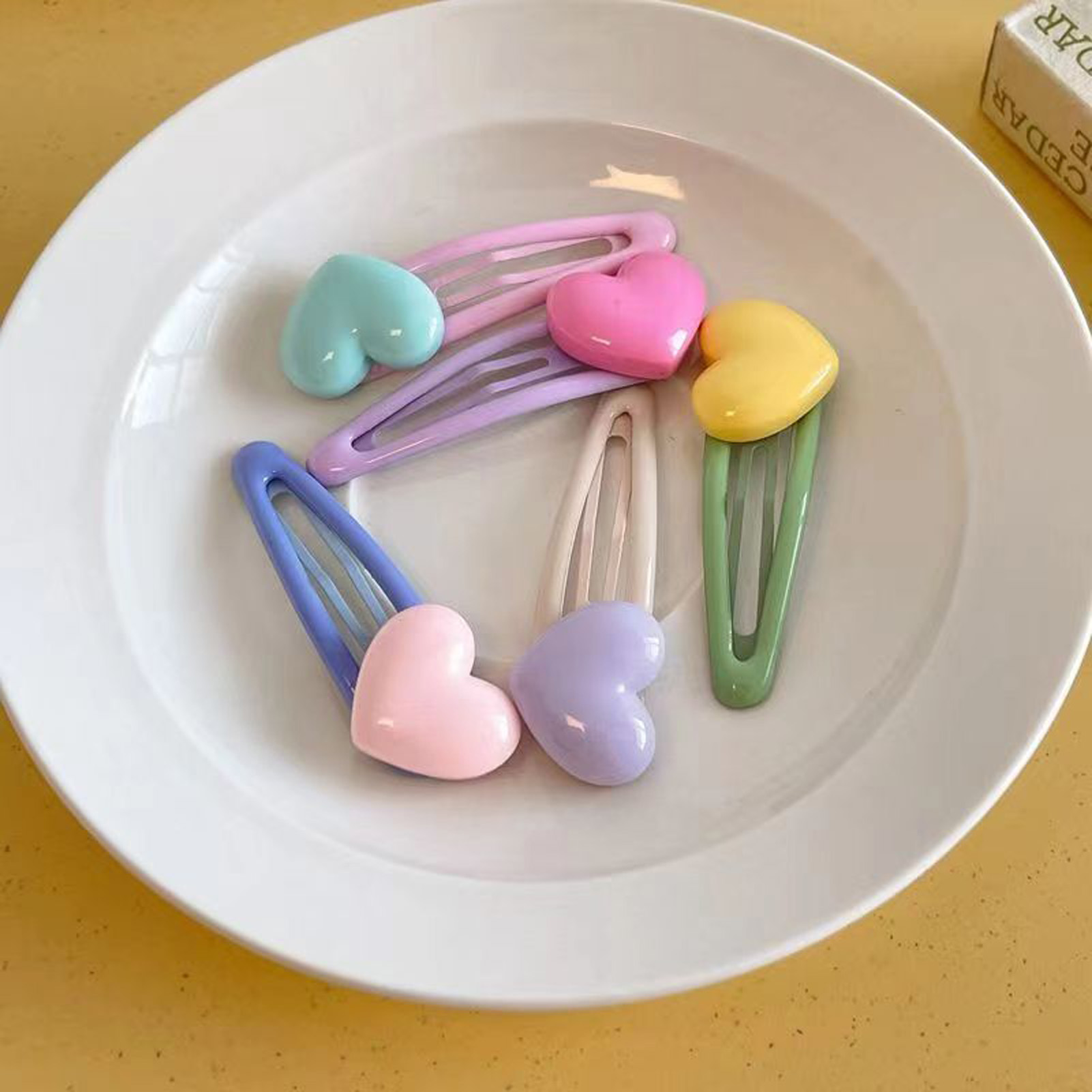 5pcs Cartoon Heart Hair Clips  - Women Accessories Wholesale China ulasan dan harga