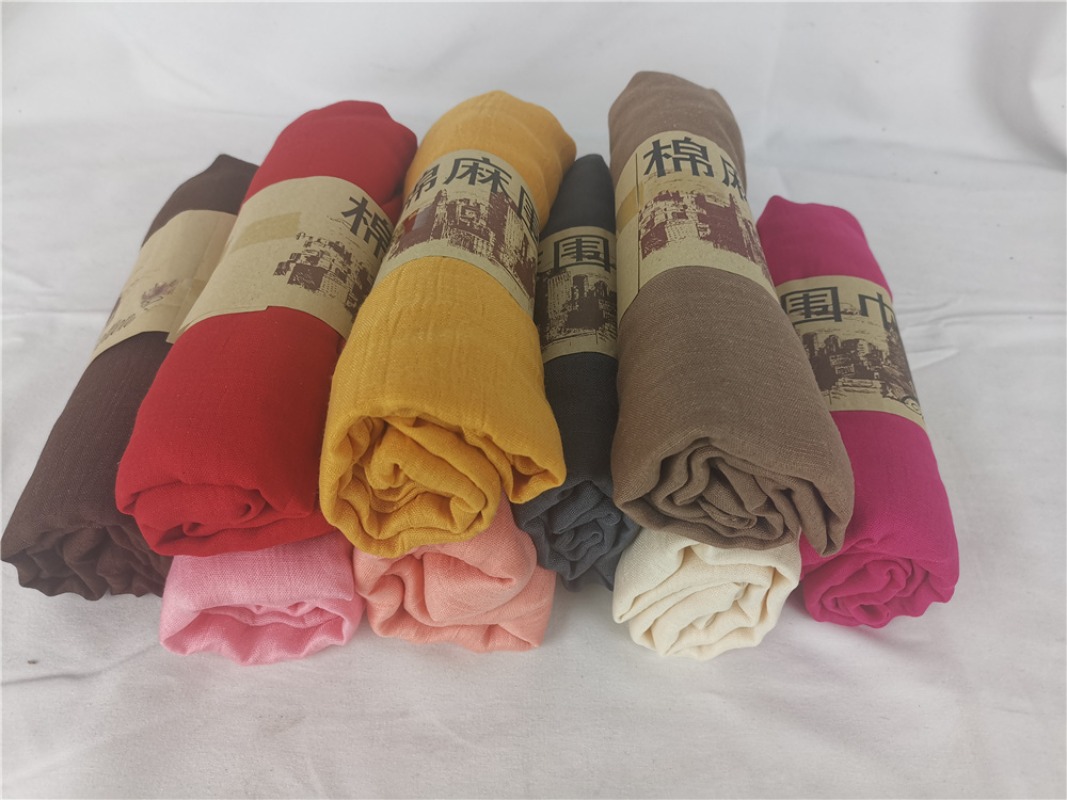 Fashion Solid Plain Linen Cott - Women Accessories Wholesale China ulasan dan harga