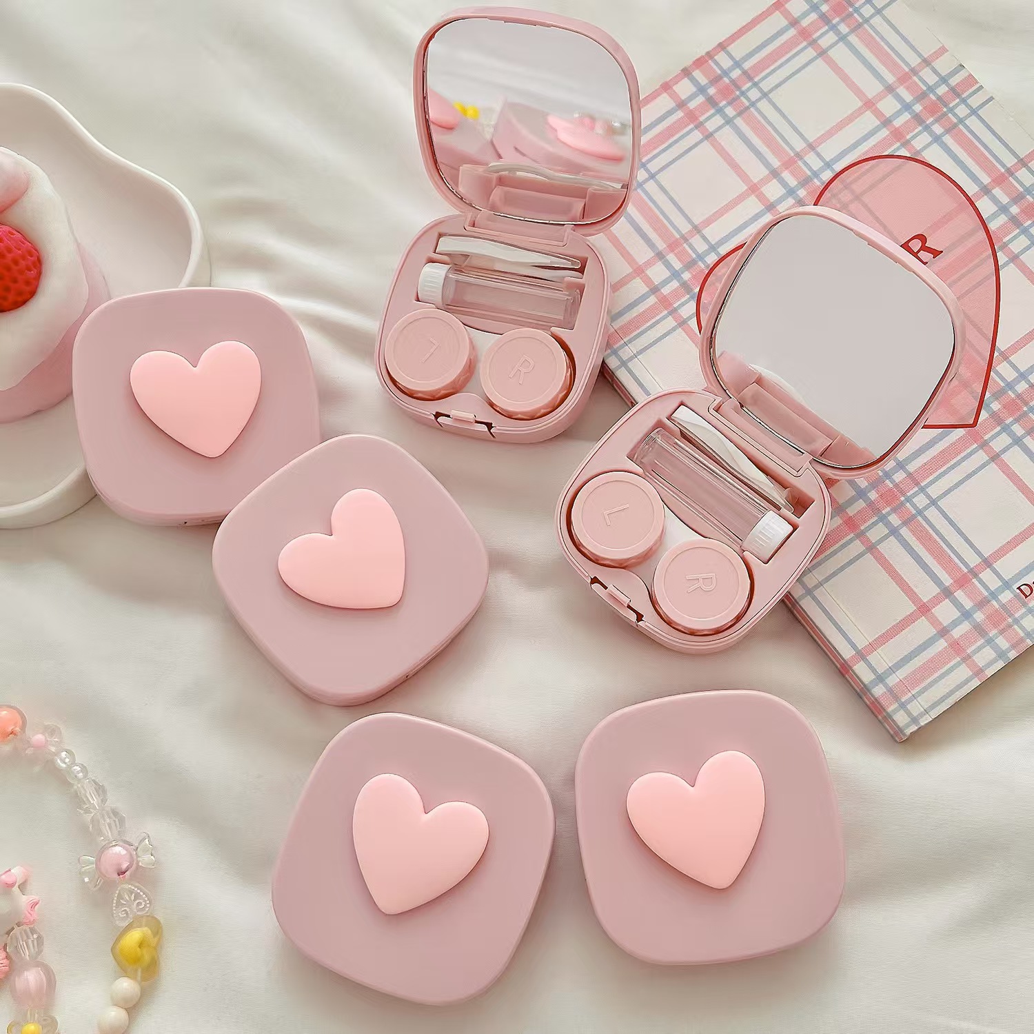 Heart Contact Lens Case with M - Women Accessories List ulasan dan harga