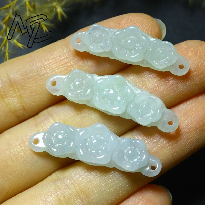 1pc Natural Jadeite Emerald Fl - Woman Accessory ulasan dan harga