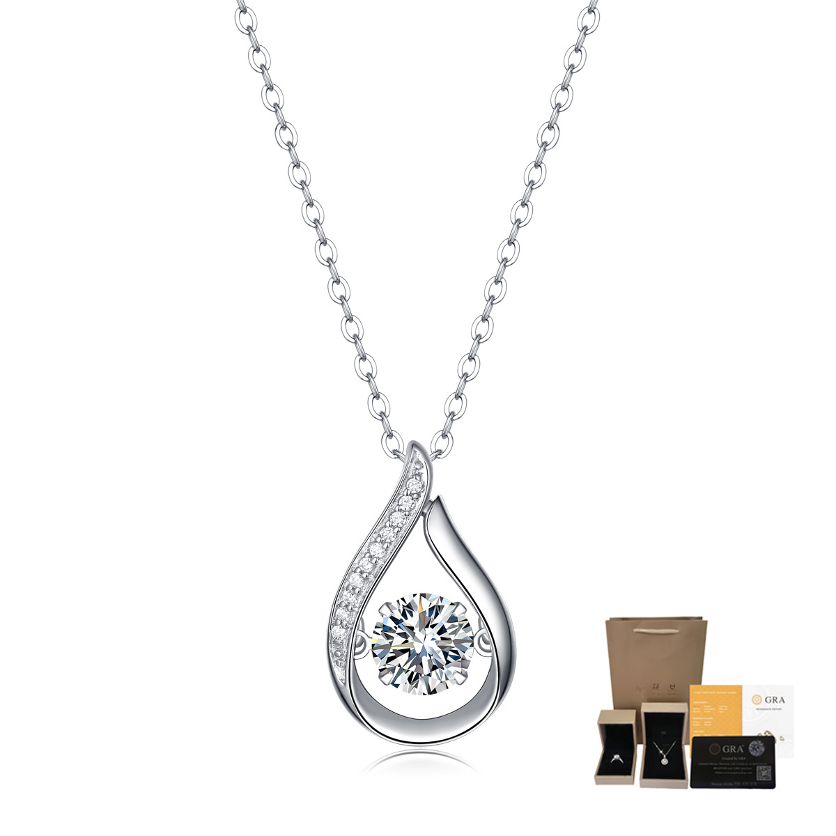 925 Sterling Silver Teardrop S - Charm Necklace Dainty ulasan dan harga