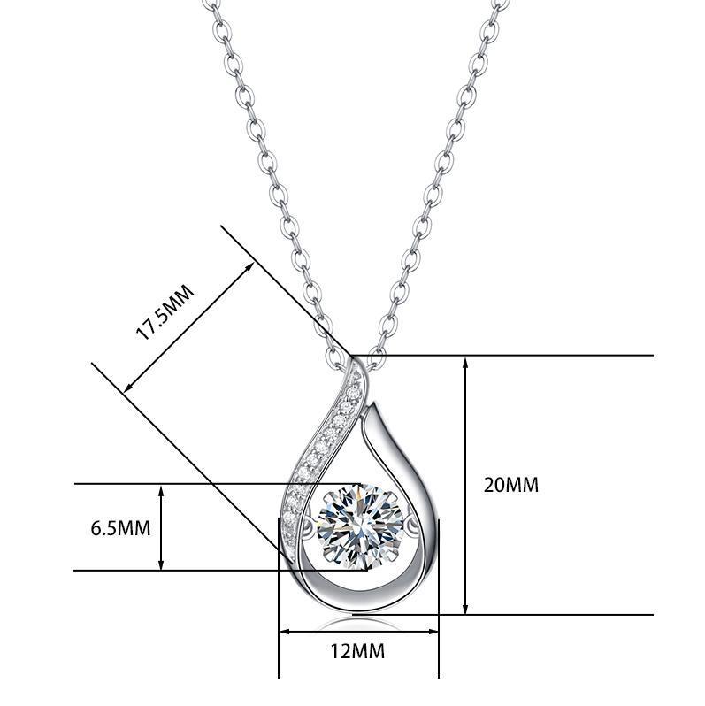 925 Sterling Silver Teardrop S - Charm Necklace Dainty ulasan dan harga