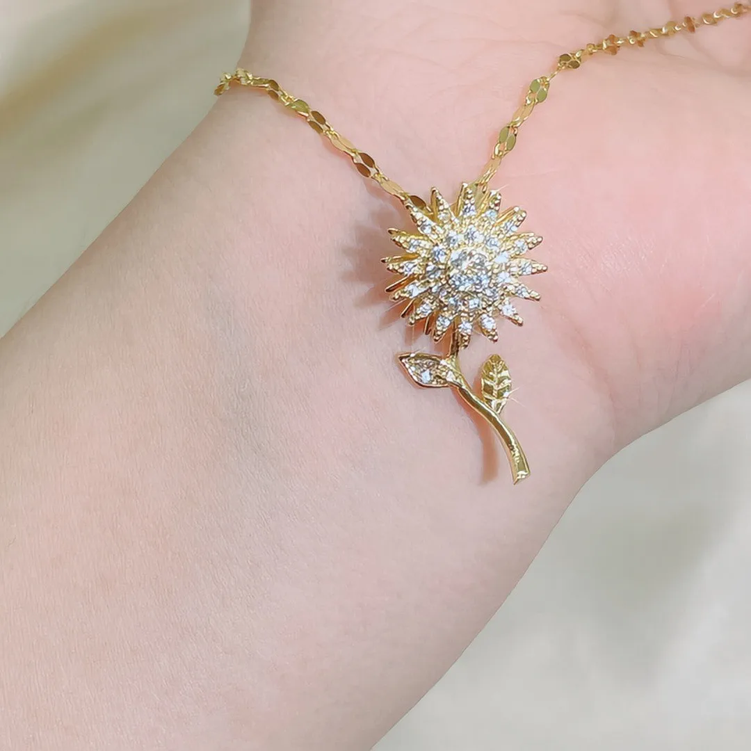 Stainless Steel Rotatable Spin - Charm Necklace Dainty ulasan dan harga