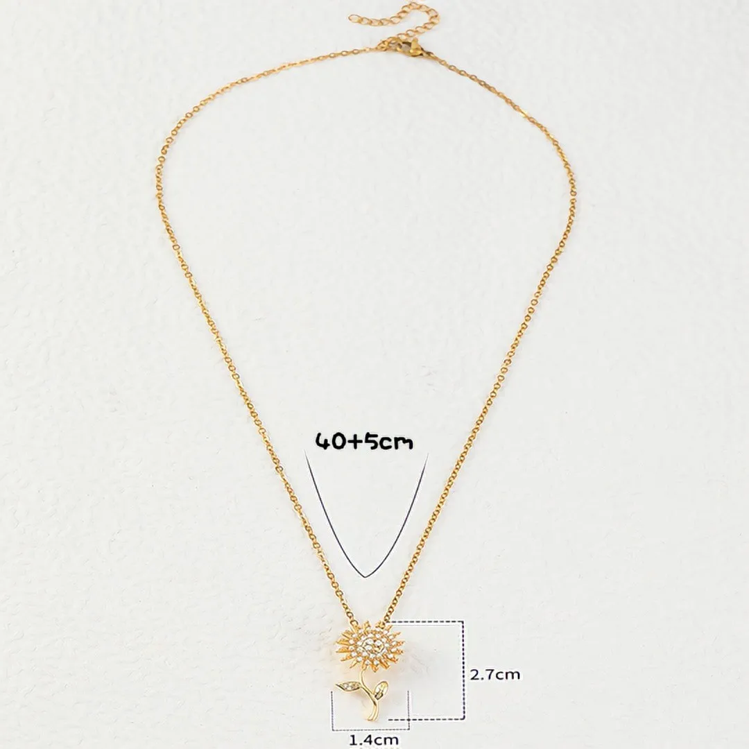 Stainless Steel Rotatable Spin - Charm Necklace Dainty ulasan dan harga