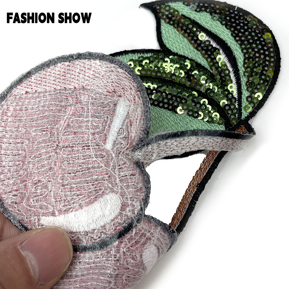 Sequin Cherry Embroidery Patch - Accessories Brand For Women ulasan dan harga