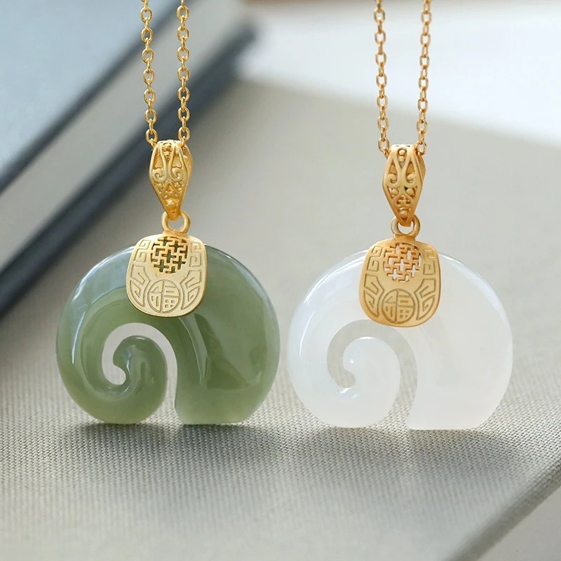 Boutique Natural Stone Hetian  - Charm Necklace Dainty ulasan dan harga
