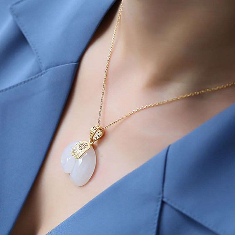 Boutique Natural Stone Hetian  - Charm Necklace Dainty ulasan dan harga