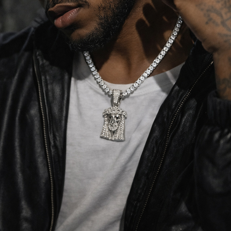 Hip Hop Iced Out Bling Jesus P - Charm Necklace Dainty ulasan dan harga