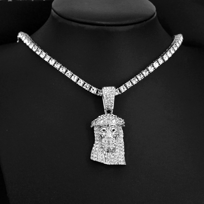 Hip Hop Iced Out Bling Jesus P - Charm Necklace Dainty ulasan dan harga