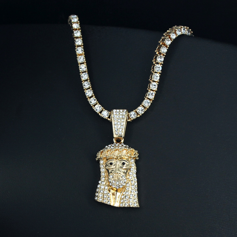 Hip Hop Iced Out Bling Jesus P - Charm Necklace Dainty ulasan dan harga
