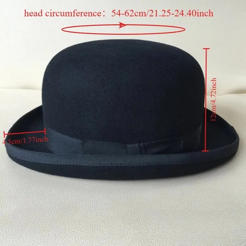 100% Wool Bowler Hat for Men B - Women'S Victorian Era Accessories ulasan dan harga