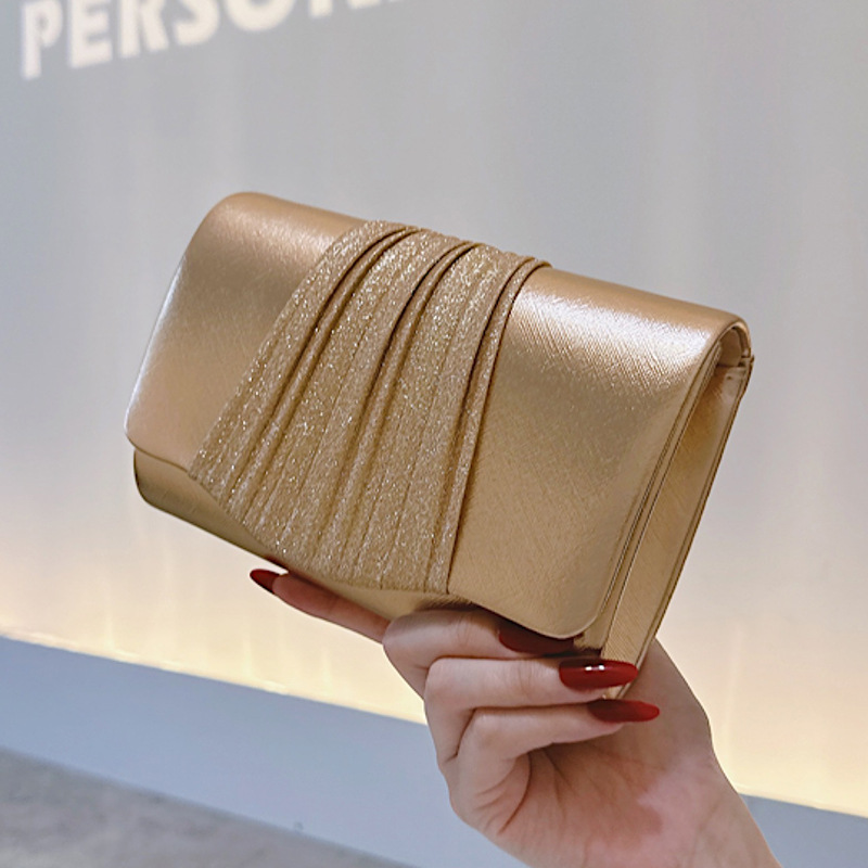 Golden Small Evening Clutch Ba - Wallet Chain Bag ulasan dan harga