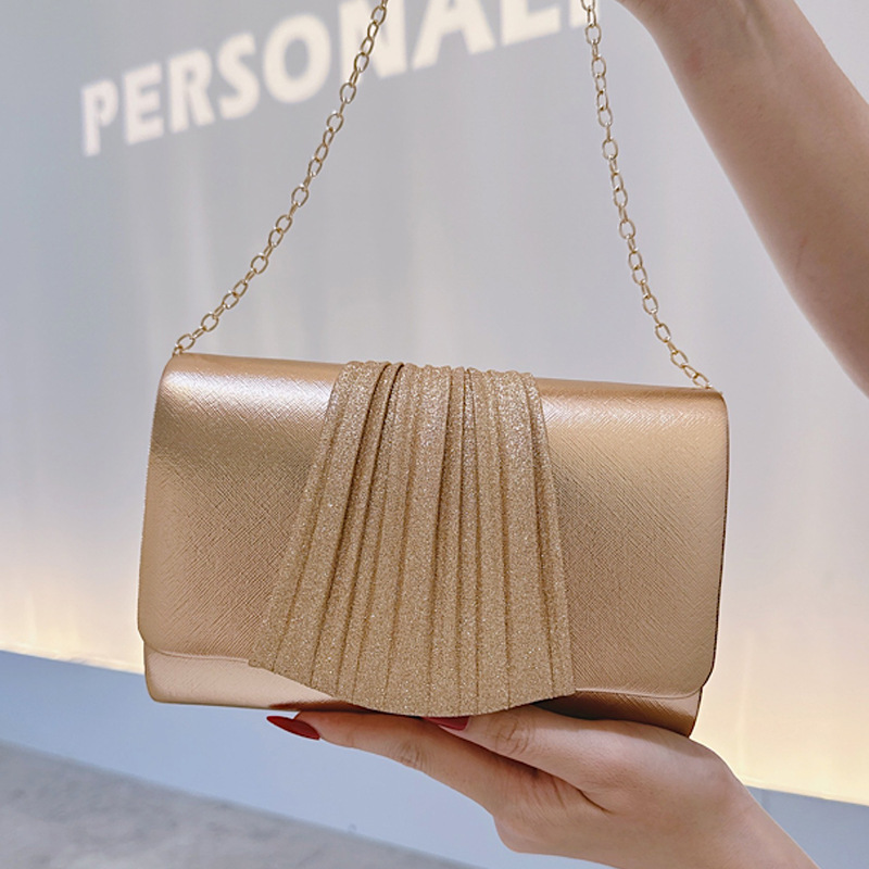 Golden Small Evening Clutch Ba - Wallet Chain Bag ulasan dan harga