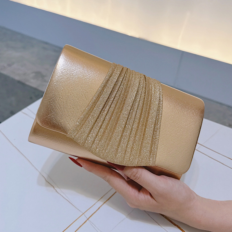 Golden Small Evening Clutch Ba - Wallet Chain Bag ulasan dan harga