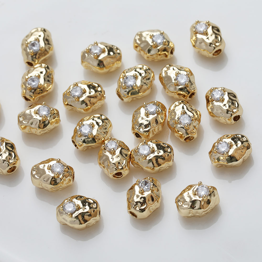 4PCS Dainty Oval Brass Beads S - Charm Necklace Dainty ulasan dan harga