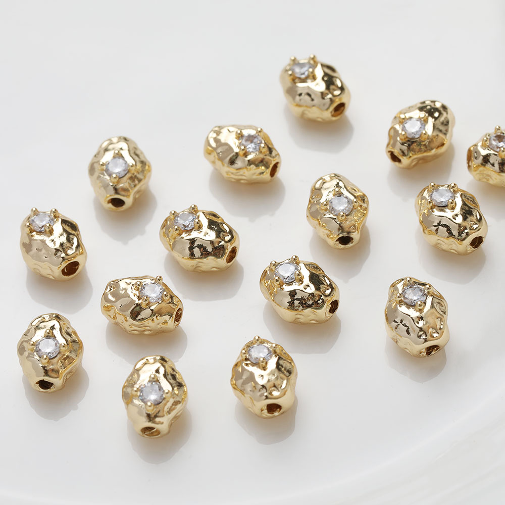 4PCS Dainty Oval Brass Beads S - Charm Necklace Dainty ulasan dan harga