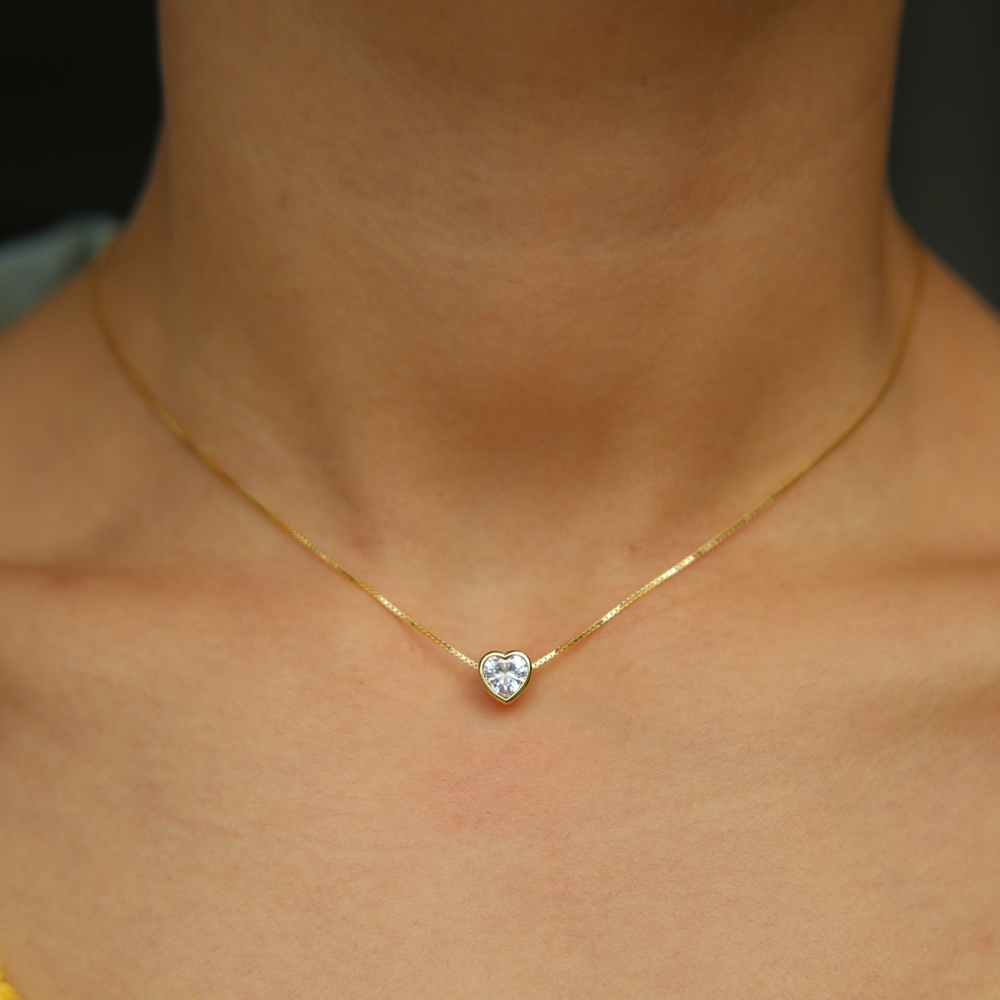 100% 925 Sterling Silver Forev - Charm Necklace Dainty ulasan dan harga